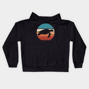 Turtle Retro Sunset Kids Hoodie